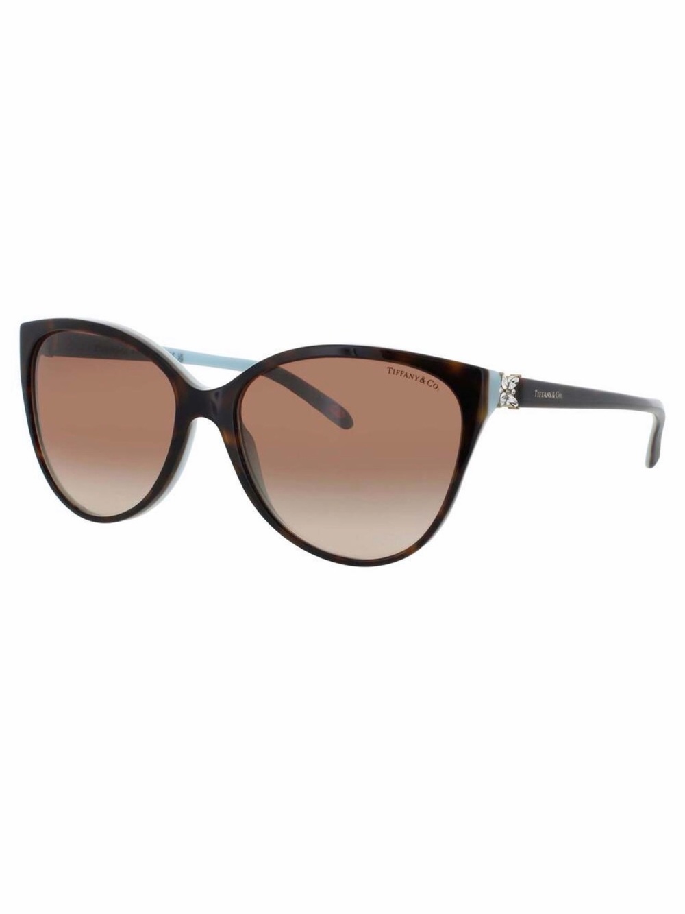 NEW TIFFANY & CO TF4089B 81343B HAVANA ON TIFFANY BLUE Sunglasses Authentic